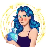 Illustration of aquarius zodiac sign character