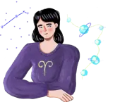 Illustration of aries zodiac sign character