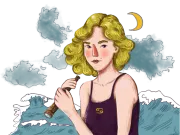 Illustration of cancer zodiac sign character