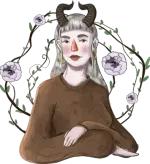 Illustration of capricorn zodiac sign character