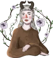 Illustration of capricorn zodiac sign character