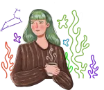 Illustration of leo zodiac sign character